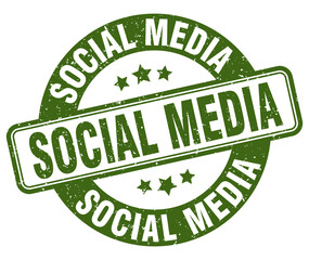 social media stamp. social media label. round grunge sign