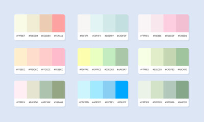 Pantone colour palette catalog samples. Color swatch. Set of abstract color palette banner
