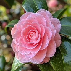 Vibrant Blossom: A Close-up of a Pink Flower in Full Bloom