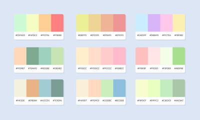 Pantone colour palette catalog samples. Color swatch. Set of abstract color palette banner