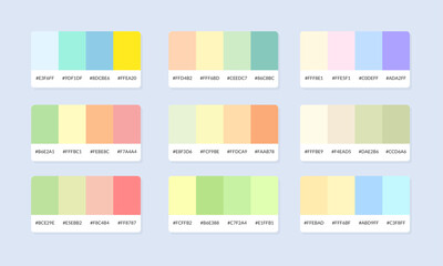Pantone colour palette catalog samples. Color swatch. Set of abstract color palette banner