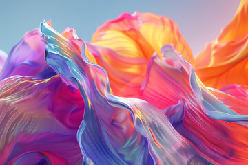 3d render. High Details, Abstract colorful shape.