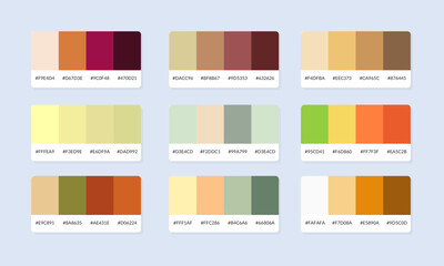 Pantone colour palette catalog samples. Color swatch. Set of abstract color palette banner