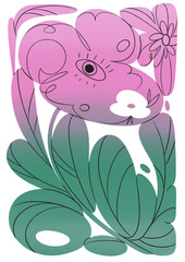 Abstract floral print