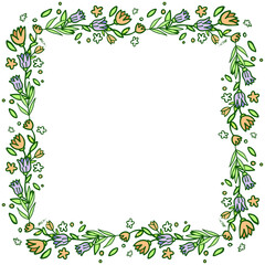 Hand drawn floral wreath, floral frames