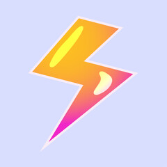 Lightning Bolt Flat Illustration on blue background