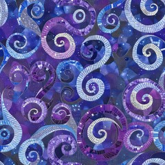 Seamless purple abstract swirls decorative pattern background
