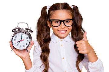 Best free time advertising concept. Close up portrait of confident, charming, lovely, sweet,...