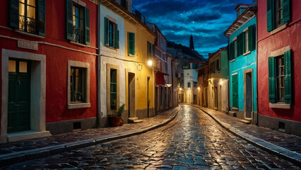 Obraz premium oil painting - house near the sea, colorful flowers, summer seascape 