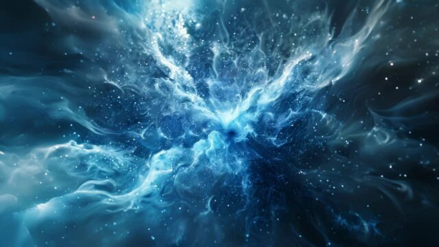 The once static particle now appears to be alive swirling and evolving before our eyes.