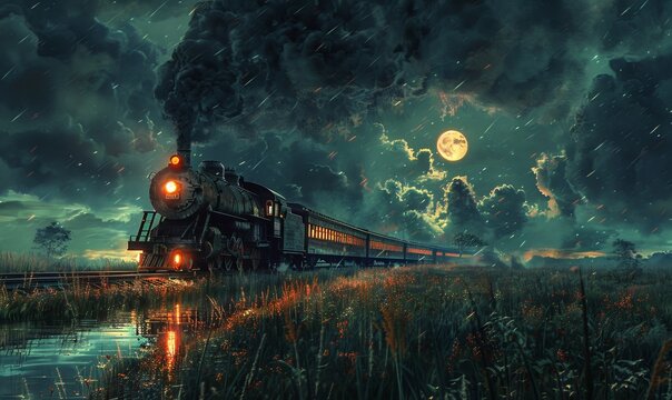 train at night