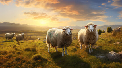 Fototapeta premium animal landscape on nature background