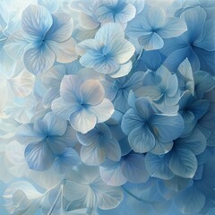 Vibrant Bloom: A Flower Artwork Showcasing Beautiful Blue and Purple Flowers