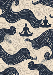 Fototapeta premium Serene Sunset Yoga Meditation 