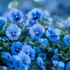 Vibrant Blue Flowers in Full Bloom