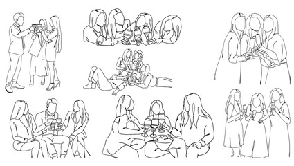 Line art of people cheering glasses of wine, one line art, celebearting, clinking glasses
