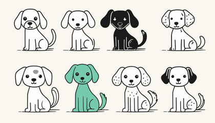 Fototapeta premium Hand-Drawn Puppy Line Art