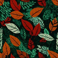 seamless pattern with leaves