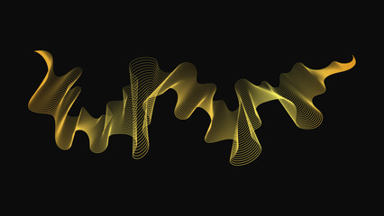 Abstract backdrop with luxury golden waves