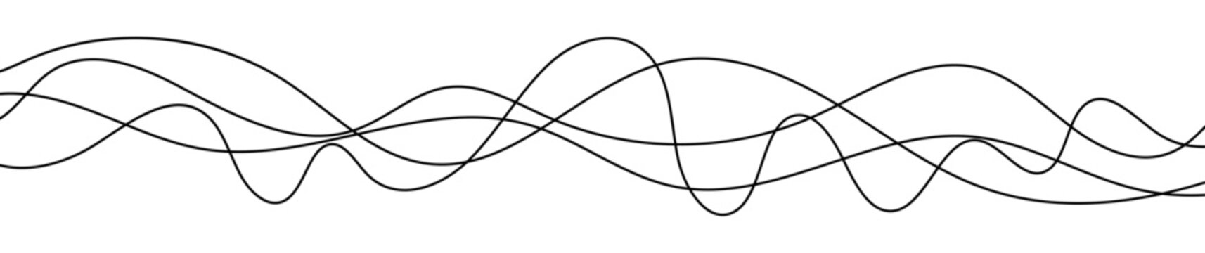 Thin curved wavy lines