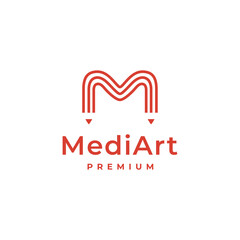 letter m business brand art modern logo design vector