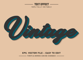 Retro vintage editable text effect 70s and 80s text style