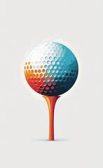 golf ball colorful illustration for a logo