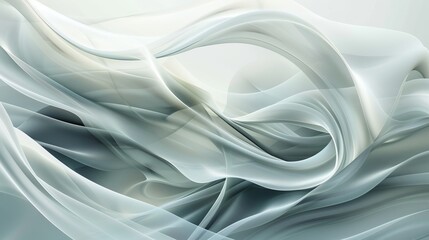 Obraz premium Abstract wavy design with soft gradients, close up, artistic flow, whimsical, Blend mode, white canvas backdrop