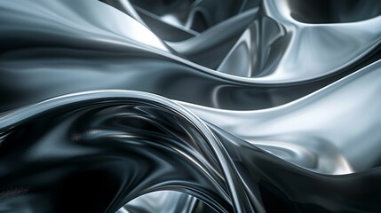 Obraz premium Abstract silver structure with moody lighting, close up, sharp contrasts, ethereal, Fusion, dark contemporary setting