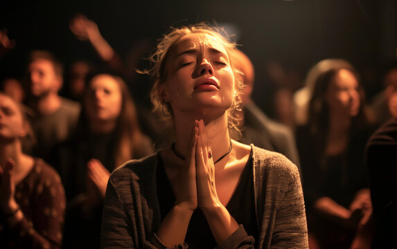 an American woman praying-4