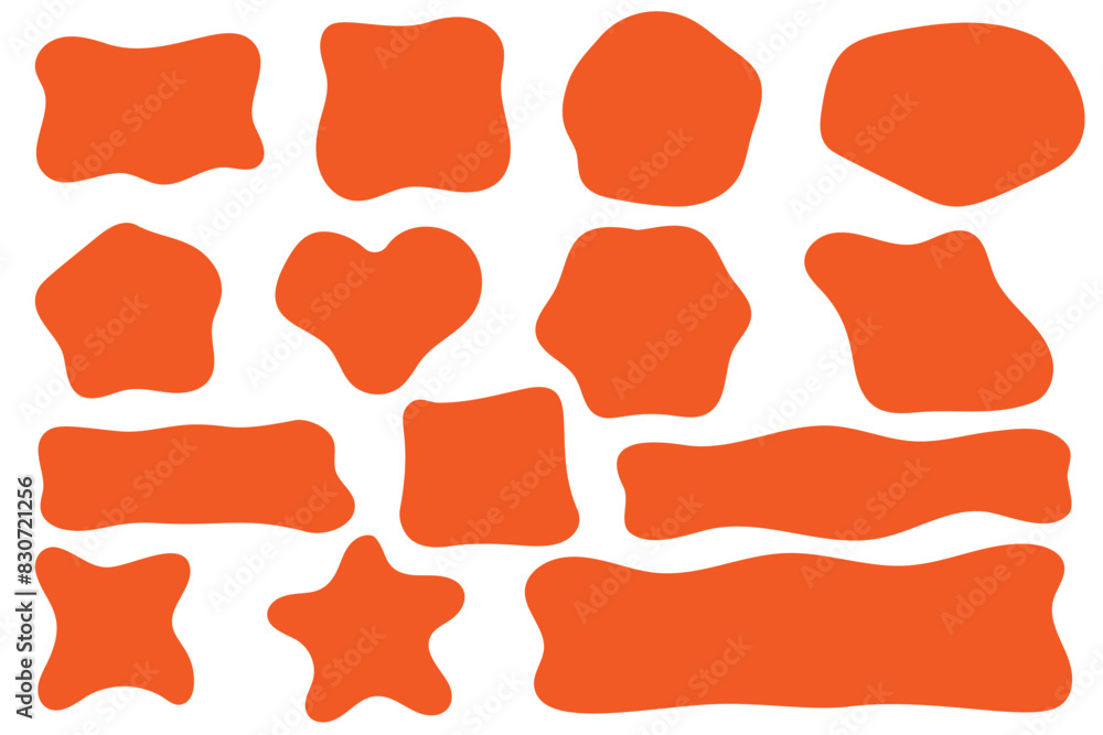 Aufkleber organic flat blobs. irregular fluid bubbles. abstract liquid shapes. random wavy spots and curvy ele