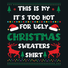 Merry Christmas and Winter Season T-shirt design Vector Template