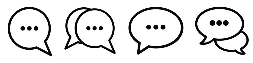 chat message icon set, Chat speech bubble, Social media message.Text Message Icon Images. Trendy message symbol. Message vector icons. Vector illustration.  EPS 10.