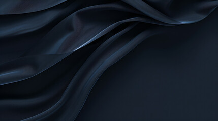 Fototapeta premium Luxurious Black Silk Fabric Texture Elegantly Draped in Darkness