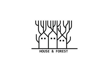 HOUSE AND FOREST  LOGO DESIGN