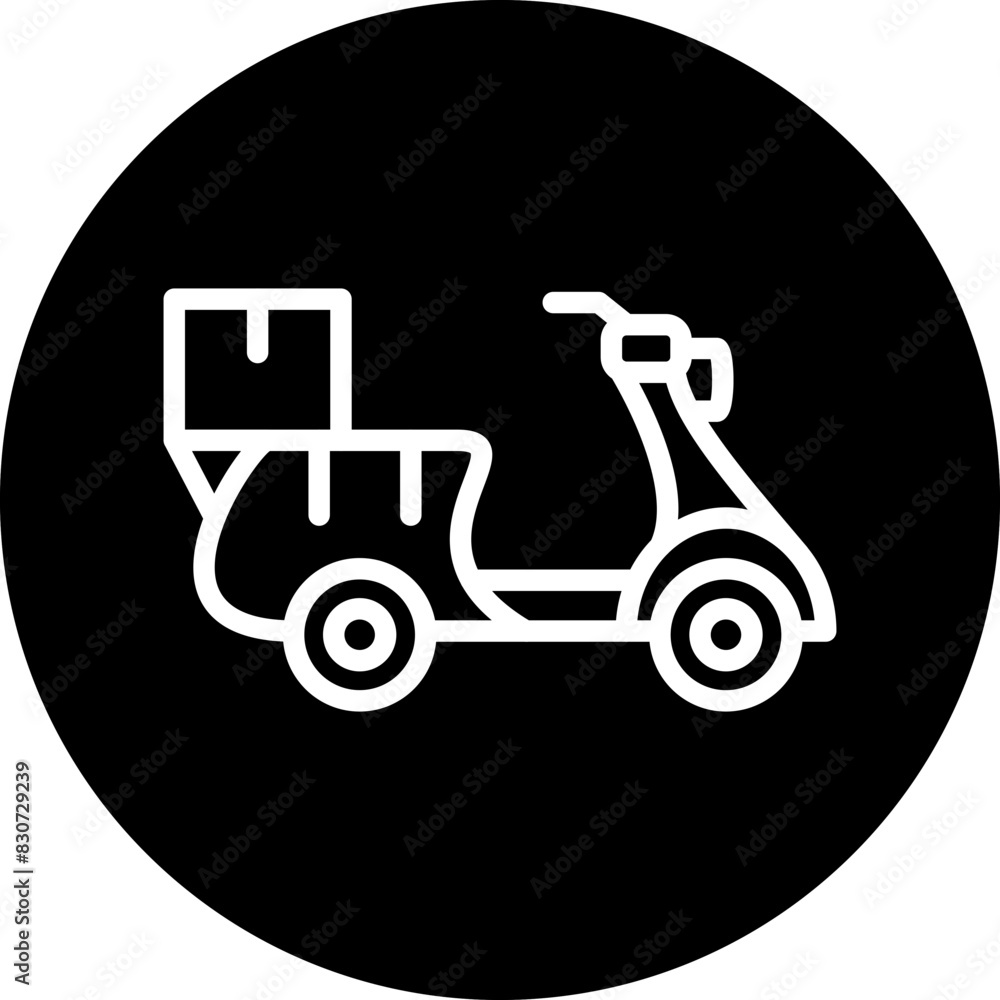 Poster Vector Design Delivery Scooter Icon Style