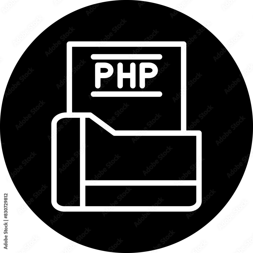 Poster vector design php file icon style