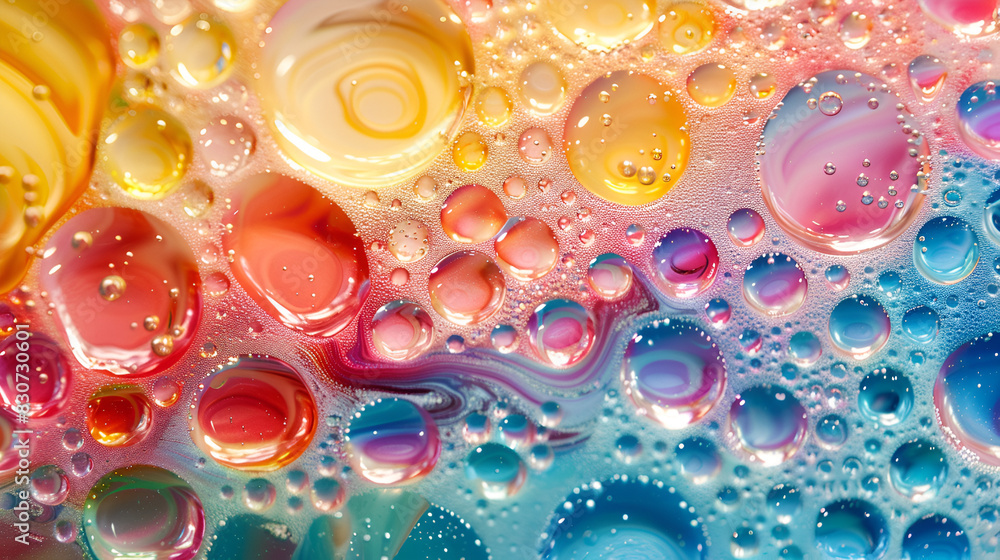 Aufkleber a vibrant and colorful abstract background with bubbles in various sizes and colors. perfect for use