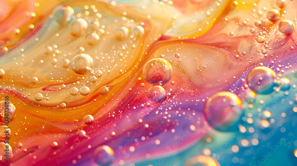 Aufkleber a vibrant and colorful abstract background with bubbles in various sizes and colors. perfect for use