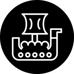 Vector Design Viking Ship Icon Style