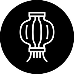 Vector Design Red Paper Lantern Icon Style