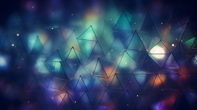 Digital nature themed geometric abstract poster background