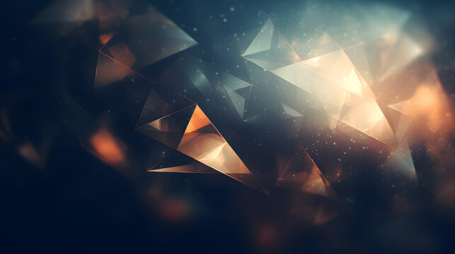 Digital nature themed geometric abstract poster background