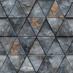 Textured Metal Artwork with Geometric Design