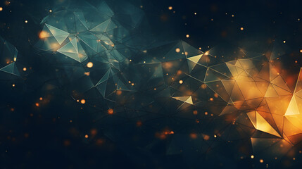 Digital nature themed geometric abstract poster background