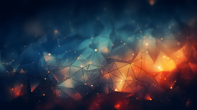 Digital nature themed geometric abstract poster background