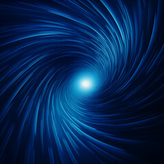 Glowing blue sun trails, perspective view