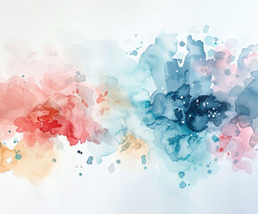 Watercolor Splashes Abstract Modern Art