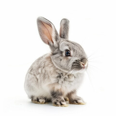 Little rabbit on white background
