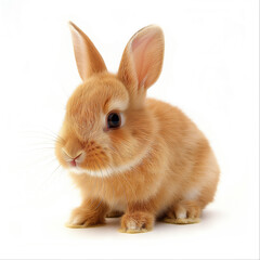 Obraz premium Little rabbit on white background